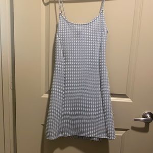 Blue and white gingham dress